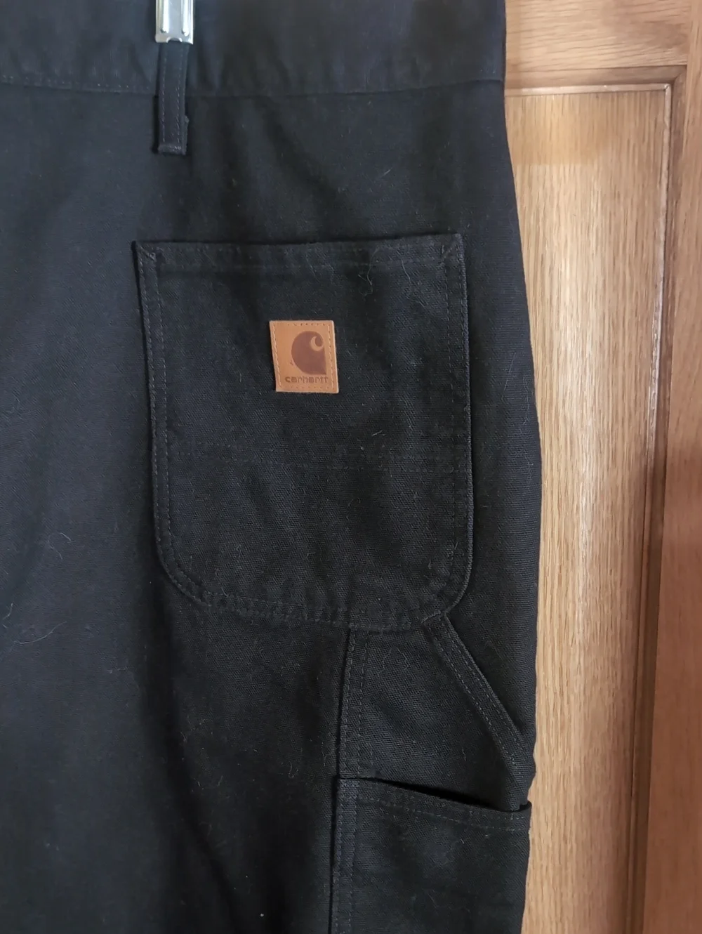 NWT Sz 46/30 Men's Carhartt Classic Black Flannel Lined Loose Fit Work Pants